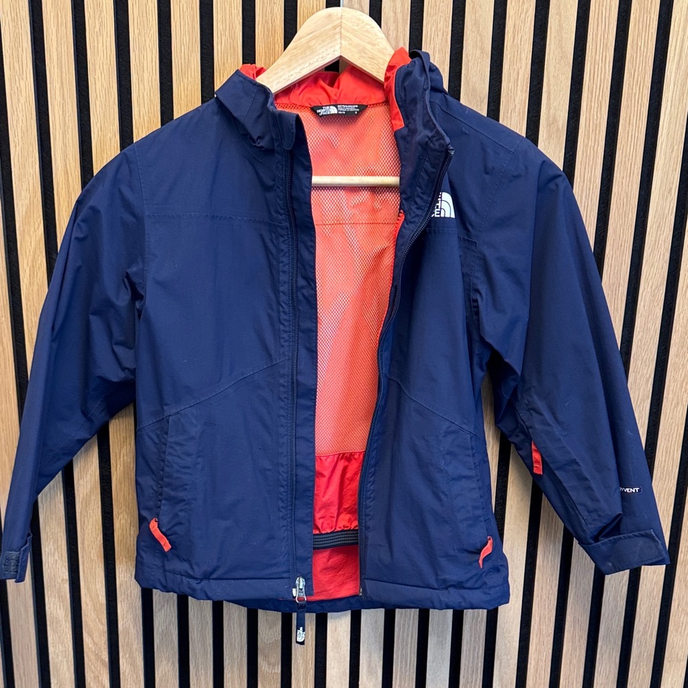 The North Face Kids Navy and Red Raincoat